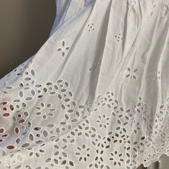 LOFT White Eyelet corset Mini Dress Sz 16 New - Picture 7 of 9